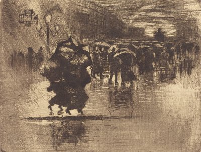 Le Petit Enterrement Mezar - Küçük Tabak, 1878. by Felix Hilaire Buhot