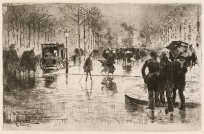 Le retour des artistes Sanatçıların Dönüşü, 1877. by Felix Hilaire Buhot