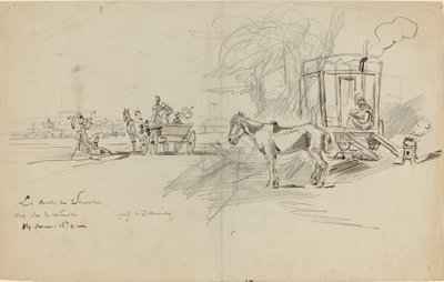 Deauville Yarışları by Felix Hilaire Buhot