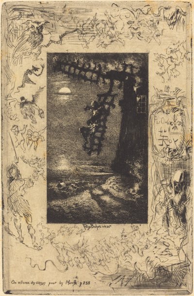 Ölüler için mumları yakıyoruz (Ölüler için mumlar yakıyorlar) by Felix Hilaire Buhot