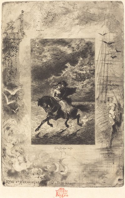 Ryno ve Hermangarde, 18791880. by Felix Hilaire Buhot