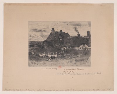 Küçük Sazdan Kulübeler Les Petites Chaumières, 1878. by Felix Hilaire Buhot