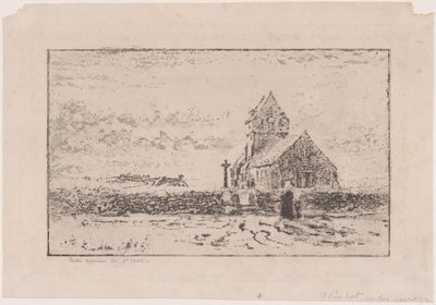 Jobourg Kilisesi, 1887. by Felix Hilaire Buhot