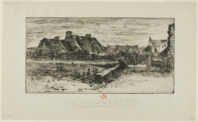 Büyük Sazdan Kulübeler by Felix Hilaire Buhot