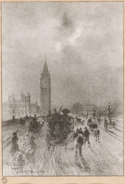 Victoria Saat Kulesi Londra by Felix Hilaire Buhot