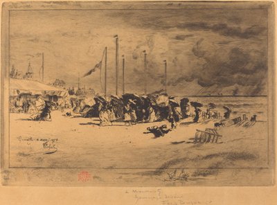 Un Grain à Trouville Squall, Trouville, 18741875. by Felix Hilaire Buhot
