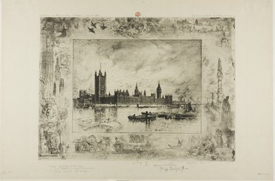 Westminster Sarayı by Felix Hilaire Buhot