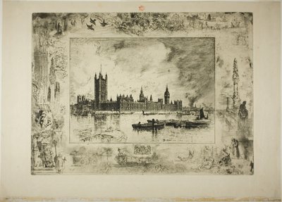 Westminster Sarayı by Felix Hilaire Buhot