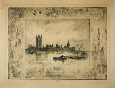 Westminster Sarayı, Londra by Felix Hilaire Buhot