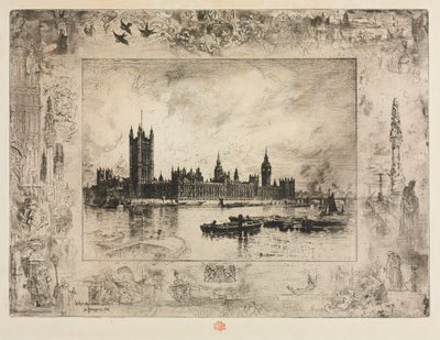 Westminster Meydanı, 1884. by Felix Hilaire Buhot