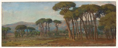 Uzakta Bir Köy ve Yamaç ile Kapsamlı Manzara by Felix Hippolyte Lanoue