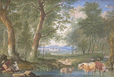 Derede İneklerle Manzara, 1698. by Felix Meyer