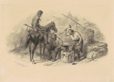 Goldfields içinde demirci by Felix Octavius Carr Darley