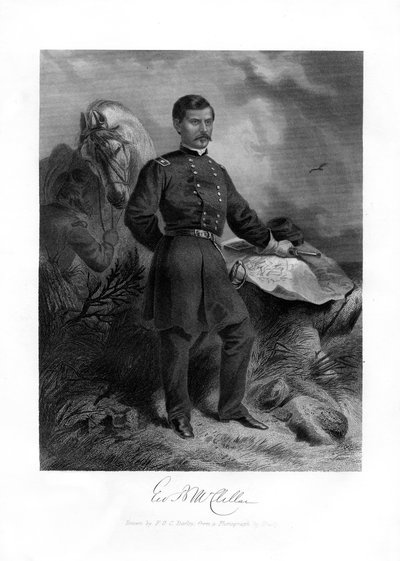 General GB McClellan, Amerikan İç Savaşı tümgeneral, 1862-1867. by Felix Octavius Carr Darley
