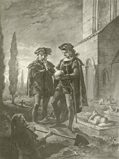 Hamlet. Perde V, Sahne I (gravür) by Felix Octavius Carr Darley