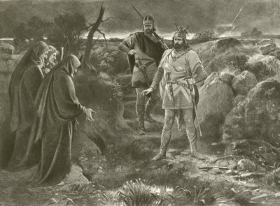 Macbeth. Perde I, Sahne III (gravür) by Felix Octavius Carr Darley