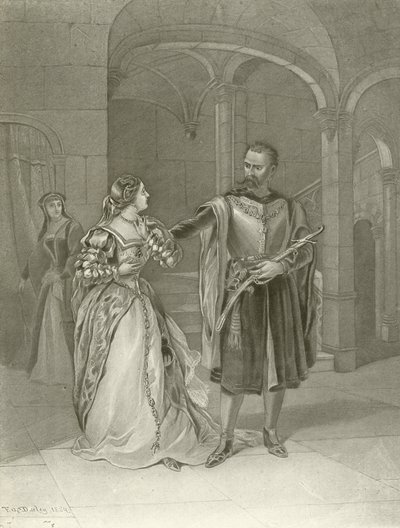 Otello. Perde IV, Sahne II (gravür) by Felix Octavius Carr Darley