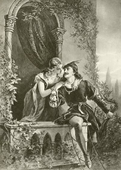 Romeo ve Juliet. Perde III-Sahne V (gravür) by Felix Octavius Carr Darley