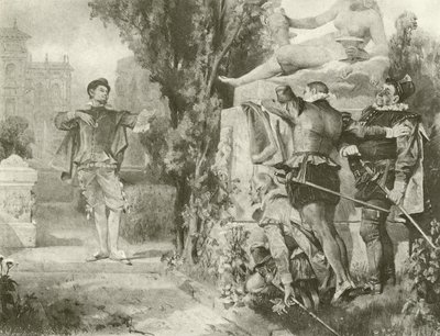 On ikinci gece. Perde I, Sahne V (gravür) by Felix Octavius Carr Darley
