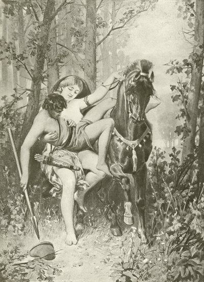 Venüs ve Adonis. Şiirler (gravür) by Felix Octavius Carr Darley