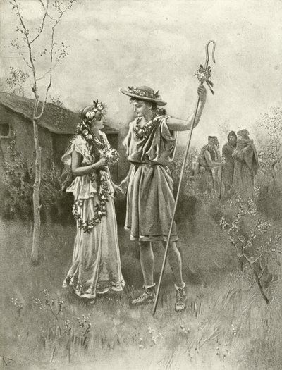 Kış Masalı. Perde IV, Sahne III (gravür) by Felix Octavius Carr Darley