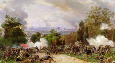 1871'de Pere Lachaise mezarlığında kavga (tuval üzerine yağlı boya) by Felix Philippoteaux