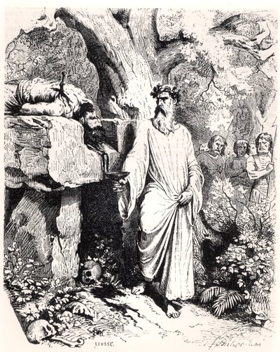 Galyalı bir Druid tarafından insan kurban edilmesi, L.P. Anquetil tarafından 