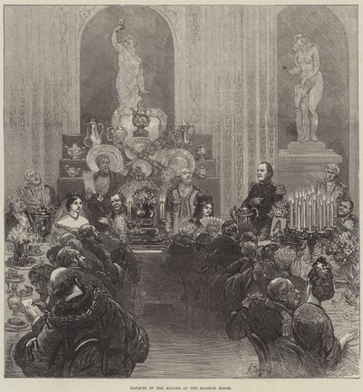 Belediye Başkanlarının Konak Evinde Ziyafeti by Felix Regamey