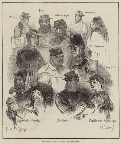 Fransız Paris Kuşatması, Askeri Tipler by Felix Regamey