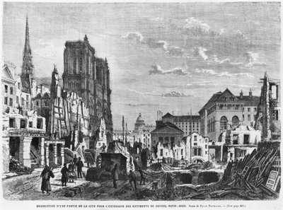 Paris, Charles Barbant tarafından kazınmış yeni Hotel-Dieu