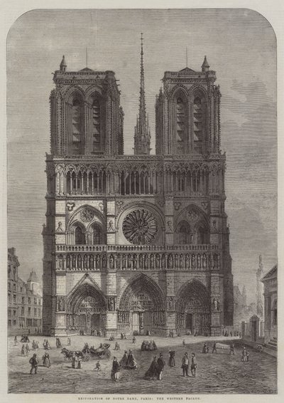 Notre Dame Restorasyonu, Paris, Batı Cephesi by Felix Thorigny