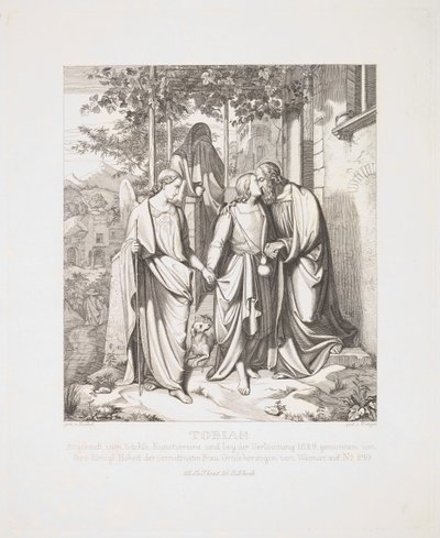 Tobias Babasından Ayrılıyor, 1829. by Ferdinand Anton Kruger