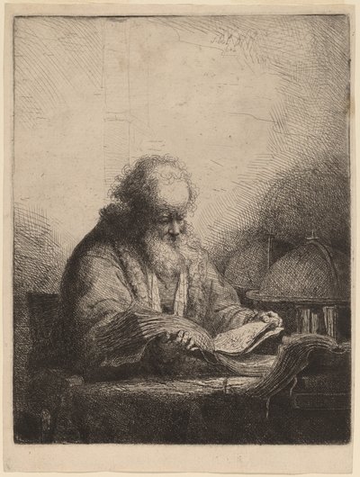 yaşlı bir adam okuma by Ferdinand Bol