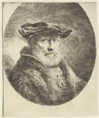 Kadife bereli yaşlı bir adamın büstü by Ferdinand Bol