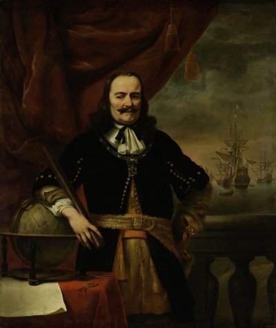 Michiel de Ruyter Teğmen-Amiral olarak by Ferdinand Bol