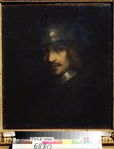 ""Kasklı Bir Adamın Portresi" (Kasklı Bir Adamın Portresi) Tablosu Ferdinand Bol (1616-1680) 17. Yüzyıl Devlet Sanat Müzesi, Tula, Rusya by Ferdinand Bol