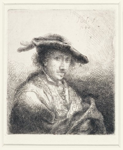 Tüylü Şapkalı Genç Adam, 1642 by Ferdinand Bol