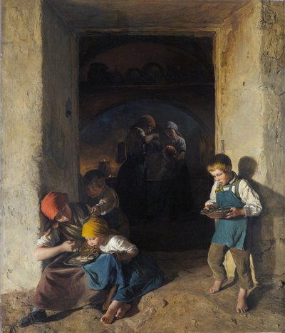Kahvaltılarını Alan Çocuklar by Ferdinand Georg Waldmuller