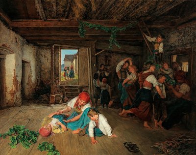 Şarap Hasadı Kutlamasının Hazırlanması, 1860. by Ferdinand Georg Waldmuller