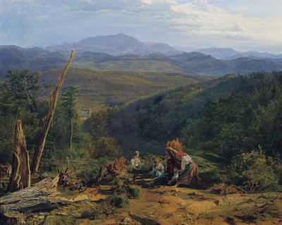 Wildegg Kalesi ile Wienerwald manzara by Ferdinand Georg Waldmuller