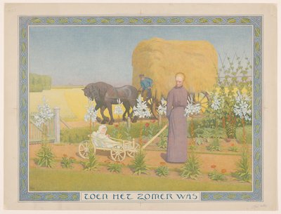 Arabada çocuğu olan kadın Yaz Olduğunda (nesnedeki başlık) by Ferdinand Hart Nibbrig (signed by artist)