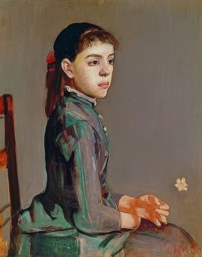 Genç kız - Louise Duchosal. 1885 by Ferdinand Hodler