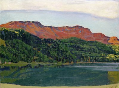 Piz Corvatsch ile Silvaplana Gölü by Ferdinand Hodler