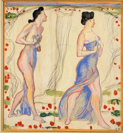 "Die Cempfindung I" için Çalışma, c.1901-02 by Ferdinand Hodler