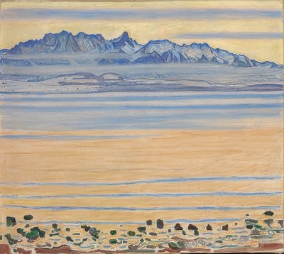 Stockhorn zinciri ile Thun Gölü. 1904 by Ferdinand Hodler