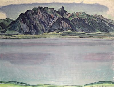 Stockhorn Dağları ile Thunersee, 1910 by Ferdinand Hodler