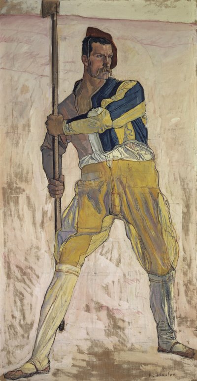 Teberli savaşçı, c. 1898. by Ferdinand Hodler