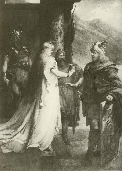 Gotterdammerung, I. Perde (gravür) by Ferdinand Leeke