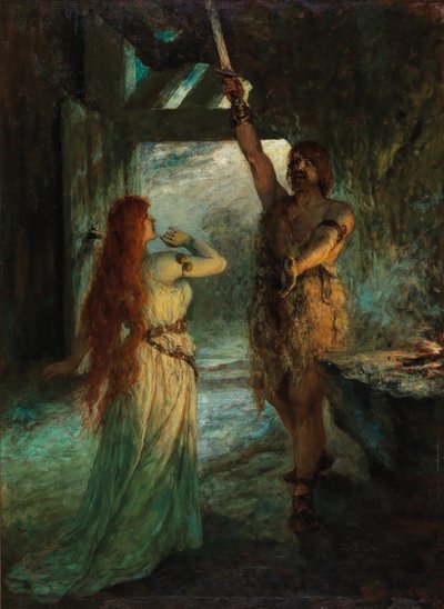 Valkyrie 1. Perde: Sieglinde ve kardeşi Siegmund. by Ferdinand Leeke