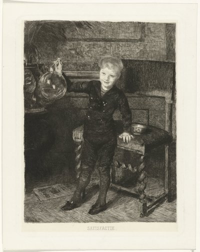 Çocuk baloncuk üfleme Memnuniyet (nesne üzerindeki başlık) by Ferdinand Oldewelt